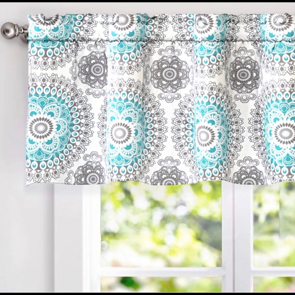 Medallion Pattern Room DarkeningRod Pocket Curtain